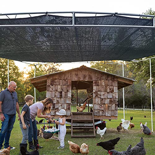 QLOFEI 4x10 FT Shade Cloth with Grommets, 90% Sun Shades Outdoor Patio Mesh Tarp, Easier to Hang Sunblock Neting Cover -for Garden Greenhouse Pergola Lawn Kennel Chicken Coop - size: 4'x10'