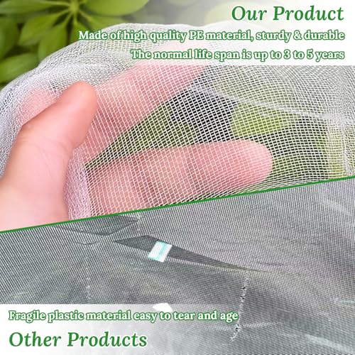 2 Pack Garden Netting for Raised Beds, 4.3x2FT Durable Ultra Fine Mesh Plant Covers with Drawstring to Keep Small Animals Pest Out,Raised Bed Bird Barrier Screen for Protecting Fruits Vegetables Crops