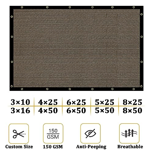 Shade&Beyond 6' X 25' Fence Privacy Screen Heavy Duty 170 GSM Fencing Mesh Shade Net Cover for Wall Garden Yard Backyard Indoor Outdoor Home Decoration, Brown - color: Brown, size: 0 6' x 2 5'