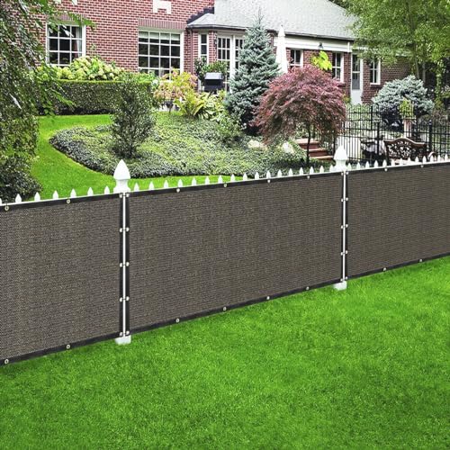 Houssity Brown 6' x 2' Fence Privacy Screen Cover Panel Shade Cloth Fabric for Chain Link Fence Patio Pool Driveway Walkway Construction Project Playground Outdoor Events - color: Brown, size: 6' x 2'