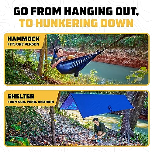Wise Owl Outfitters Camping Hammock – 500lbs Portable Hammock with Tree Straps - Travel, Backpacking, Hiking, Outdoors Camping Gear - Single or Double - color: Navy, size: Single