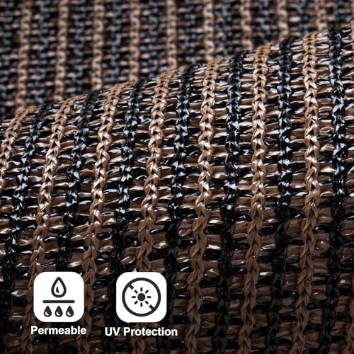 LOVE STORY 4'x12' Fence Privacy Screen Outdoor Mesh Fencing Covers Screen Fence Wind Block with Grommets for Patio Garden Wall Backyard, Brown (We Make Custom Size) - color: Brown, size: 0 4'x1 2'