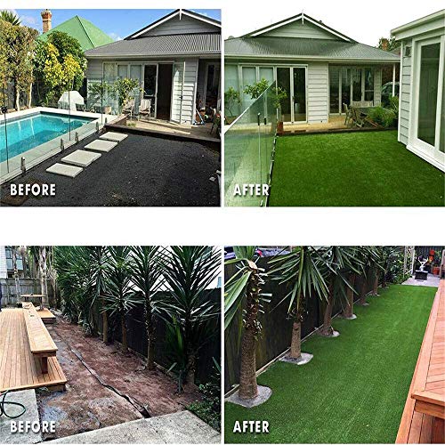 Artificial Grass Turf Lawn, 5Feet X 14Feet Realistic Indoor Outdoor Garden Balcony Decor Landscape Synthetic Fake Grass Pet Rug Carpet - size: 5' x 14' (Rectangular)
