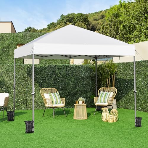 Yaheetech 12x12 Pop Up Canopy Easy Set-up Tent, Portable Outdoor Canopy Instant Tent, Commercial Gazebo with Wheeled Carry Bag & 4 Sandbags for Home, Party & Outdoor Activities, White - color: White, size: 12x12