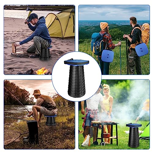 Upgraded Folding Stool - 485lbs Load Capacity,Telescopic Stool,Portable Collapsible Seat for Camping,Fishing,Hiking,Travel - color: Blue