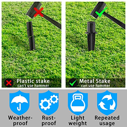 Metal Stakes Solar Lights Replacement Spike - Outdoor Ground Stake for Backyard Garden Lights Landscape Yard Pathway Patio Lamps 8 Pack - Fits 3/4" Poles (0.78" Actual), 5-3/8" Long - color: Metal-8 Pack