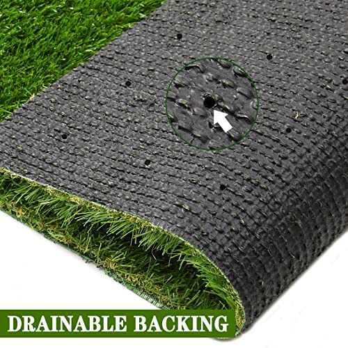 AYOHA Artificial Turf 3 ft x 32 ft with Drainage, 1.38 Inch Realistic Fake Grass Rug Indoor Outdoor Lawn Landscape for Garden, Balcony, Patio, Synthetic Grass Mat for Dogs, Customized - size: 3 ft x 32 ft