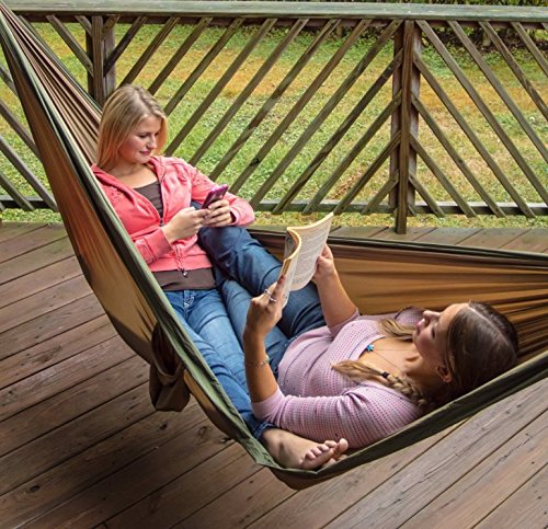 Legit 2 Person Camping Hammock - Double Tree Hammock - Portable & Heavy Duty - Perfect for Outdoor & Travel - color: Red/Grey