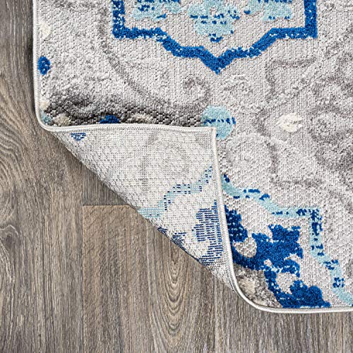 JONATHAN Y Mediterranean Medallion Indoor Outdoor Runner Rug 2X10 Blue/Gray, Boho for Backyard, Patio, Porch, Easy-Cleaning, High Traffic, Pet-Friendly, Non-Shedding (AMC101A-210) - size: 2'3" x 10' (Runner)