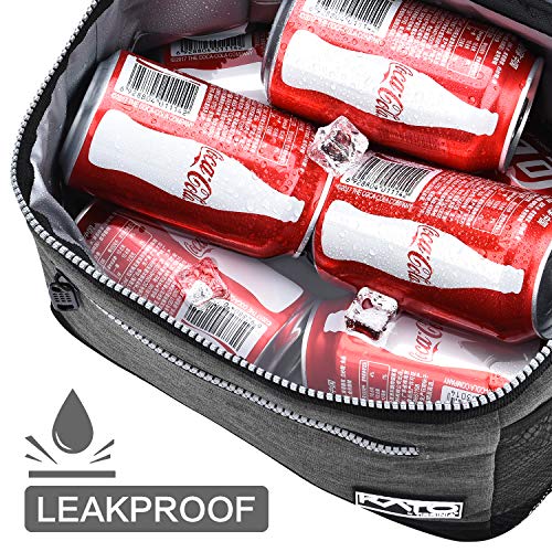 Tirrinia Insulated Lunch Box for Men/Women, Leakproof Lunch Bag for School Work, Large Lunch Tote Kids Boys Girls Student Back to School, Soft Cooler Office Picnic Beach Camping for Adults,Dark Grey - color: Ash Charcoal, size: Medium -7.8L