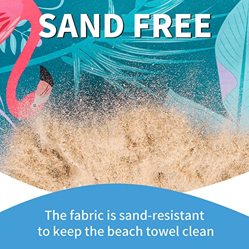 2 Pack Lightweight Thin Beach Towel Oversized 71"x32" Big Extra Large Microfiber Sand Free Towels for Adult Quick Dry Travel Camping Beach Accessories Vacation Essential Gift Flamingo Toucan - color: 2 Pack Flamingo Toucan