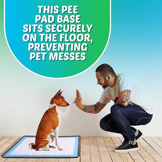 TidyFriend 2 Pack Dog Pee Pad Holder Tray Fits Up to 30” x 36” Wee Wee Pee Pads - Stable Grip, Raised Edges, Quick-Wipe Silicone Surface Dog Potty Tray Holder for Indoor Flooring Protection (Grey) - color: Gray, size: 2 Pack