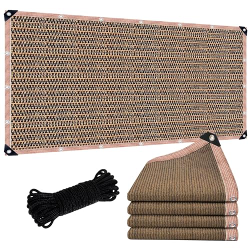 90% Shade Cloth Sun Shade Fabric Privacy Screen Shade Cover for Patio Garden Pergola Shade Cover Canopy with Gromments Mocha（8 x 16 FT） - color: Mocha, size: 8 x 16 FT