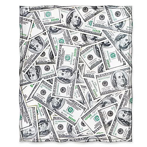Jekeno Money Blanket 100 Dollar Bills Pattern Print Gifts for Dad Women Kids Girls Birthday Father's Day Home Bedroom Living Room Decor Soft Cozy Lightweight Plush Throw Blankets 50"x60" - color: Color2, size: 50"x60"