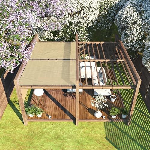 ColourTree Customized Size Fence Screen Privacy Screen Beige 8' x 2' - Commercial Grade 170 GSM - Heavy Duty - 3 Years Warranty - Cable Zip Ties Included - color: Beige, size: 8' x 2' Custom Made Size