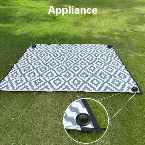Bakulyor 16 Sets Outdoor RV Rug Stakes, 6 Inch Black Patio Mat Stakes, 6 Gauge Heavy Duty Galvanized Camp Carpet Stakes for Fixing Outside Rug, Tarps, and Camping Mat, Pop Up Camper Accessories - 6"