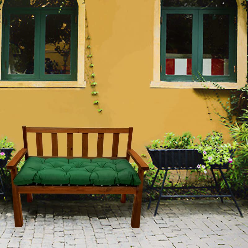 Srutirbo Waterproof Outdoor Bench Cushion, 48"x20", Swing Cushion Patio Furniture Cushions 3 Seater, for Garden Patio Furniture Lounger Bench (Dark Green, 48x20 in) - color: Dark Green