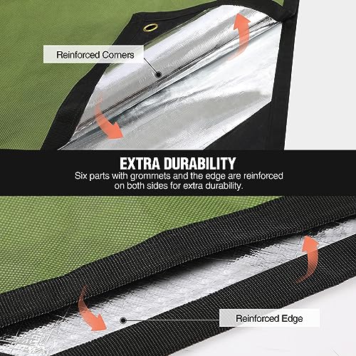 RedSwing Heavy Duty Survival Blanket, Waterproof Emergency Thermal Tarp, Multipurpose Reflective Insulated All Weather Blankets for Camping Hiking, Green,11.8 x 8.5 ft - color: Green 142''x102''
