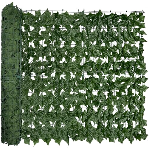 Artificial Ivy Privacy Fence Screen:120 "x 40" (34 Sqft) Anti-Ultraviolet Artificial Hedge Grass Wall, Used for Indoor and Outdoor Green Background, Garden Greening Decoration - color: Ivy vines, size: 40"x120"