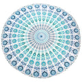 raajsee Tapestry Wall Mandala (WHITE BLUE, ROUND 70 INCHES) - color: WHITE BLUE
