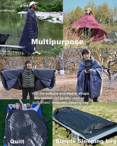 iClimb 3M Thinsulate Insulation Warm Camping Blanket Ultralight Compact - color: Blue, size: 72.8” × 55”, 1.52 lb