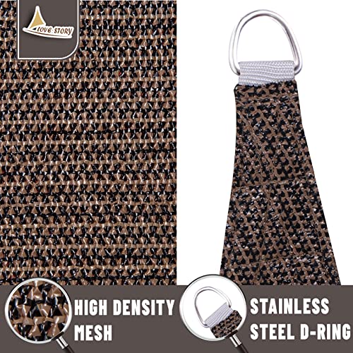 LOVE STORY 7' x 13' Brown Sun Shade Sail Rectangle SS-146 UV Block Shade Canopy Sunshade for Patio Garden Backyard (We Make Custom Size) - color: Brown, size: 0 7' x 1 3'