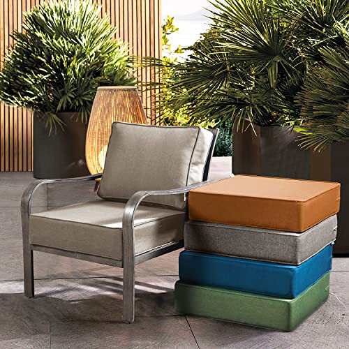 ARTPLAN Deep Seat Outdoor Patio Chair Cushions,2-Piece Seat and Back Cushion Set 24x24x6 and 18x24 Inches,Square, Khaki - color: Khaki