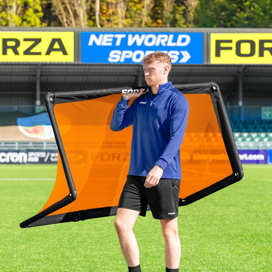 FORZA POD Goal Lite | Lightweight ALU40 Portable Soccer Goal – Assembles in Seconds – Perfect for Training, Matches & Backyard Play – Sizes: 4ft, 5ft & 6ft - color: Orange, size: 5 x 2.5