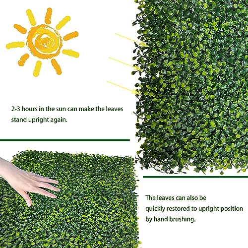 ODTORY Artificial Boxwood Roll: 40x120 in (33.5 sqft) UV-Anti Faux Ivy Boxwood Hedge Leaf Grass Wall for Patio Balcony Privacy, Garden, Backyard Greenery Wall Backdrop and Fence Decor - size: 40 in x 120 in- Boxwood