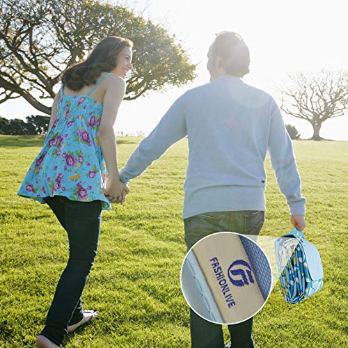 Picnic Blanket Beach Mat Extra Large Sandproof Waterproof Camping Blanket Portable Travel Blanket Play Mat for Outdoor Indoor Family Women Men Kids Beach BBQ Park Grass - color: Blue Lily