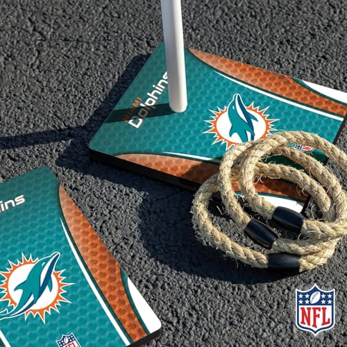 Solid Wood NFL Quoits Set with Direct Print HD Team Graphics – Tailgate Ring Toss Game – Great Gift for Any Football Fan! Ring Toss Family Outdoor Games for The Beach