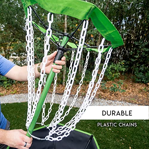 Franklin Sports Disc Golf Baskets - Portable Disc Golf Target with Chains Included - Disc Golf Basket Stand Equipment for Hole + Course Creation - style: Starter Plastic Chain