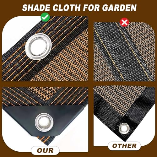 80% Sunblock Shade Cloth Net Resistant - 5x6Ft Garden Shade Mesh for Plant Cover, Greenhouse, Chicken Coop, Kennels, Tomatoes Plants - size: 5x6ft