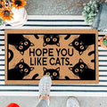 Funny Artificial Coir Doormat - Hope You Like Cats - with Heavy Duty Anti-Slip Backing Durable Porch Welcome Mats 29.5 x 17 inch - color: Hope You Like Cats