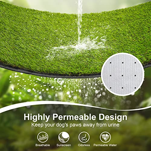 Dog Grass Pad with Tray,40''X27.5''Large Artificial Turf Grass Potty,XL Reusable 3-Layer Dogs Pee Potty Grass Pads, Easy to Clean Portable Dog Litter Box for Indoor/Outdoor Potty Training Toilet