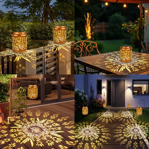 Brizled Hummingbird Solar Lanterns, 2 Pack Outdoor Lanterns Christmas Birthday Gift for Women Mom Grandma, Hummingbird Hanging Garden Lantern, Waterproof Solar Lights for Table Garden Patio Path Porch - size: 2 Pack, style: Hummingbird -B