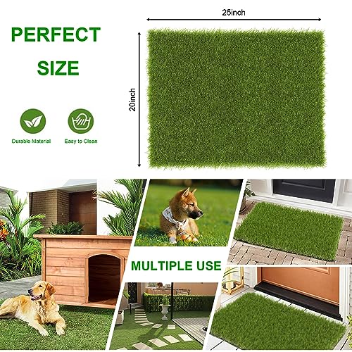 SHACOS Artificial Grass Pad for Dogs 20x25 inches Dog Pee Grass Potty Training Pads for Puppies Replacement Turf Reusable Dog Training Mat with Drainage Holes Outdoor Rug Patio Lawn Decoration