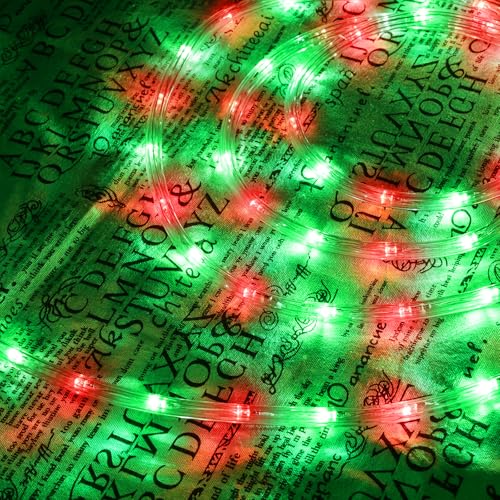 100ft LED Rope Lights Outdoor, 720 LED Connectable and Flexible Tube Lights with 8 Modes, Waterproof LED Rope Lighting for Garden Patio Pool Bedroom PartyIndoor Outdoor Christmas Decor (Red & Green) - color: Red & Green, size: 100ft