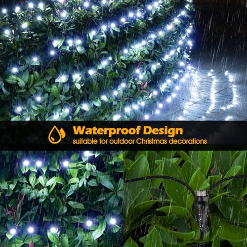 BlcTec Christmas Net Lights 360 LED 9.8ft x 6.6ft Outdoor Christmas Lights with 8 Modes, Timer, Connectable, Waterproof for Trees, Bushes, Shrubs, Yard Outdoor Decorations, Cool White - color: Cool White, size: 360LED