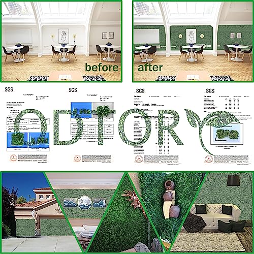 ODTORY Artificial Boxwood Roll: 60 X 120 in (50 sqft) UV-Anti Faux Ivy Boxwood Hedge Leaf Grass Wall for Patio Balcony Privacy, Garden, Backyard Greenery Wall Backdrop and Fence Decor - size: 5 ft x 10 ft- Boxwood