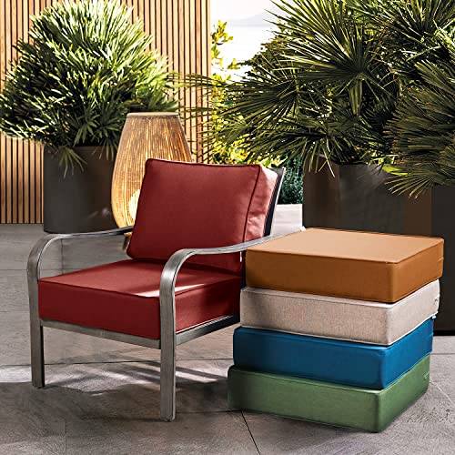 ARTPLAN Deep Seat Outdoor Patio Chair Cushions,2-Piece Seat and Back Cushion Set 24x24x6 and 18x24 Inches,Square, Brick Red - color: Brick Red