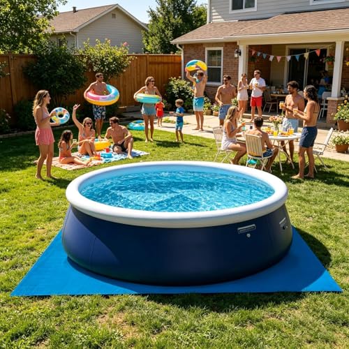 Pool Ground Protection Tarp, Heavy Duty Base Padding Mat, for Outdoor Lawn Deck Surfaces, Polyethylene Waterproof Fabric Material, Tear Resistant Ground Cover Sheet, Swimming Pool Bottom Protection La - color: B