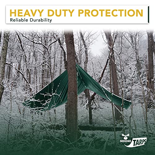 Waterproof Heavy Duty Tarp - for Wood Furniture, Car, Boat, Pool, & More - Tear Resistant - 12x24 Foot Indoor/Outdoor Reversible Green/Brown Tarp - size: 12' x 24'
