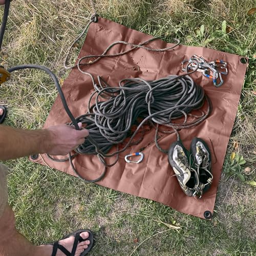 RENEGADE Industrial Tarp 3x3 ft Brown – 6X Stronger, Waterproof, UV-Resistant, PFAS-Free – Heavy Duty Tarpaulin Cover for Camping, Construction, Gardening, Car & Equipment Protection - color: Brown, size: 3x3