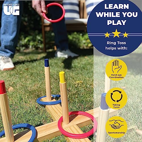 University Games Front Porch Classics, Ring Toss, the Classic Outdoor Lawn Party Game, for 2 Players Ages 8 and Up