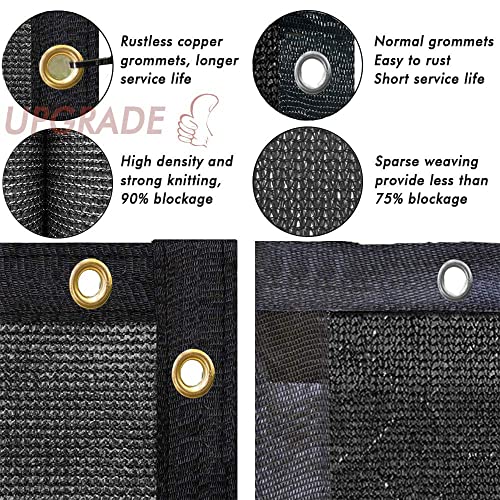 UPGRADE Privacy Screen 6' x 50' Fence Commercial Shade Cover with Brass Grommets Heavy Duty Perfect for Outdoor Back Yard, Black, Customizable - color: Black, size: 0 6' X 5 0'