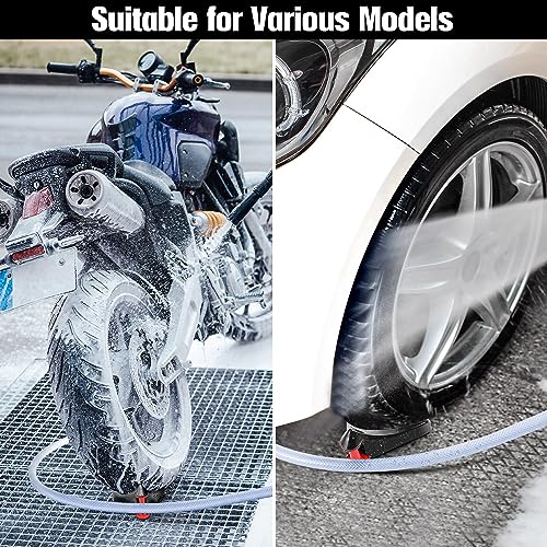 Dreyoo 4 Pcs Car Hose Guide, Tire Hose Roller for Car Washing, Detailing Tire Hoses Guide Preventing Pressure Washer Hoses Stuck Under The Wheels, Plastic Wash Tool to Avoid Snagging(Black) - color: Black