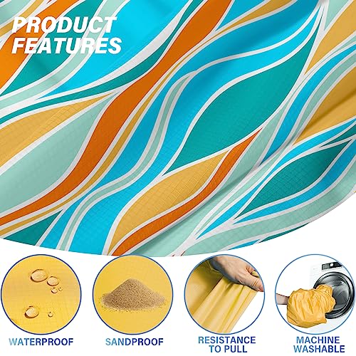Famstar Beach Blanket Oversized Extra Large 78" X 81",Waterproof Sandproof Beach Blanket 1-7 Adults Lightweight Durable for Travel Camping Hiking Picnic - color: Mixed4, size: 78" X 81"