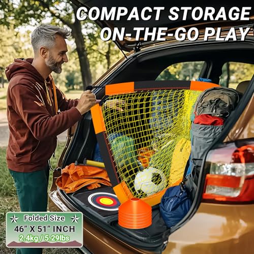 Dimples Excel Soccer Goals Kids Net for Backyard 7x5, 5x3.6, 4x3, 3x2.2 FT - style: 7x5 FT, 2 Set