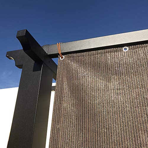 Alion Home Sun Shade Privacy Panel with Grommets and Hems on 4 Sides for Patio, Awning, Window, Pergola or Gazebo - Mocha Brown (8' W x 7' H) - color: Mocha Brown, size: 8' x 7'